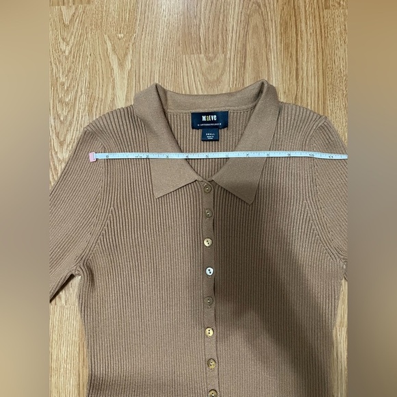Anthropologie Maeve Ribbed Slim Cardigan(Size S) - Picture 15 of 17